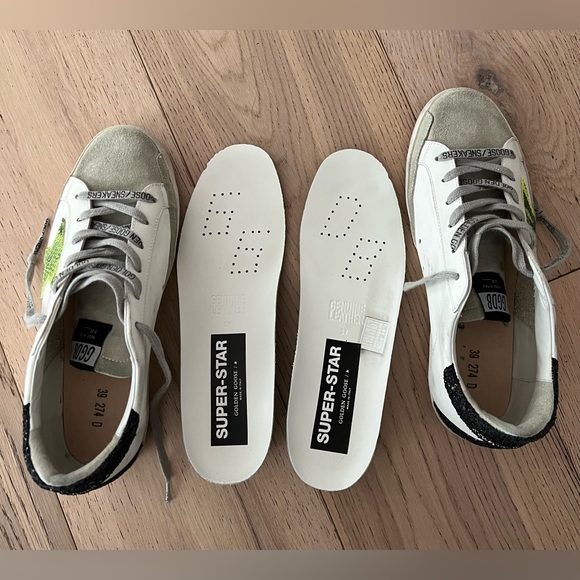 🐍SOLD🐍Golden Goose Snake Superstar with pink soles and printed GG laces 39 9 - Picture 8 of 11